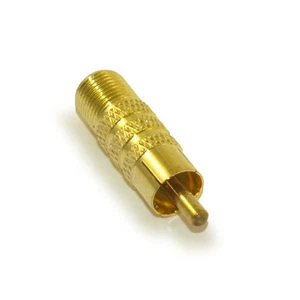 RCA Male to F (Coax) Female Adapter - Gold Plated - Picture 1 of 2