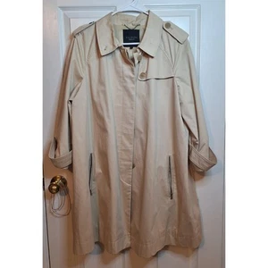 Talbots Beige Swing Trench Coat Windbreaker Old Money Preppy Minimalist Size L - Picture 1 of 14