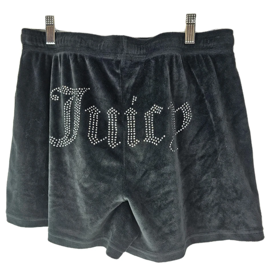 Juicy Couture Womens Micro Mini Lounge Shorts Size M Spell Out Rhinestone Y2K - Image 1 of 4