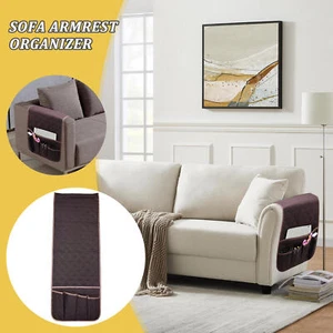 Couch Arm Organizer 5 Individual Pockets Armrest Organizer Burgundy RemoteHolder - Picture 1 of 6