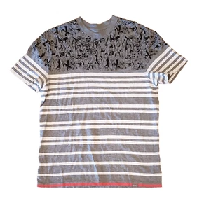 STAPLE WORLD RENOWN PIGEON T-Shirt Graphic Striped Gray White Short Sleeve SZ M - Picture 1 of 4