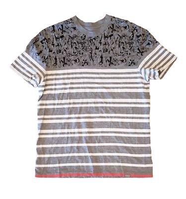 Camiseta STAPLE WORLD RENOWN PIGEON Gráfica Rayas Gris Blanco Manga Corta Talla M Foto 1 de 4