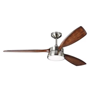 Monte Carlo 3DSTR57BSD 57 Outdoor Ceiling Fan with LED 3 Blades Brushed Steel - Picture 1 of 5