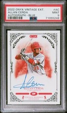 2022 Onyx Vintage Extended AUTOGRAPH Blue Ink ALLAN CERDA Cincinnati Reds PSA 9