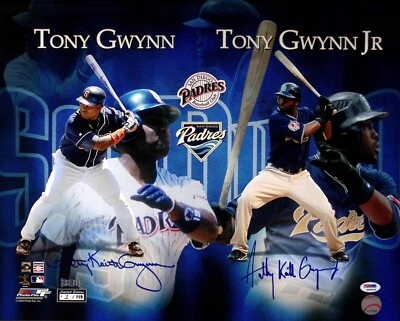 Tony Gwynn & Jr Signed Limited Edition #1/19 20x24 Photo PSA/DNA COA Padres Auto - Image 1 of 4