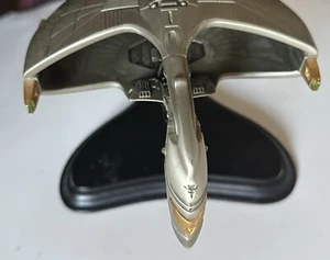 VINTAGE STAR TREK PEWTER ROMULAN WARBIRD WITH STAND FRANKLIN MINT - Picture 1 of 7