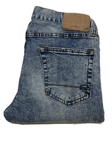 Aeropostale Mens Blue Jeans 30x32 Actual 30x30 Slim Straight Distressed EUC - Picture 1 of 8