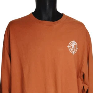 Camiseta para hombre Browning manga larga cuello redondo naranja quemado liso talla X grande - Imagen 1 de 7