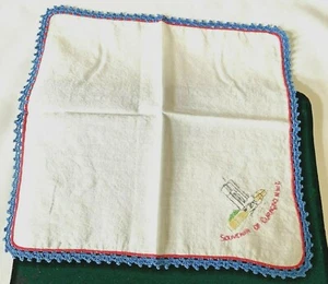 Pañuelo bordado vintage Hanky Souvenir of Curazao nuevo con etiquetas 10" cuadrado limpio - Imagen 1 de 5