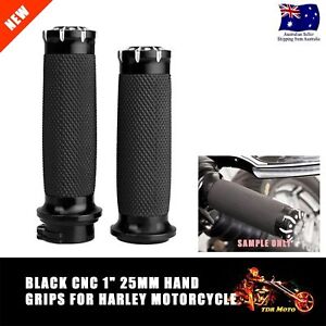 Black 1'' Universal Handle Bar Grips For Harley Davidson Touring Softail DYNA