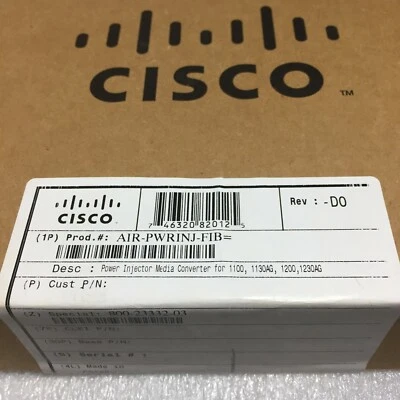 NEW Cisco AIR-PWRINJ-FIB Power Injector Media Converter NEW IN BOX FREE SHIPPING - Image 1 of 4