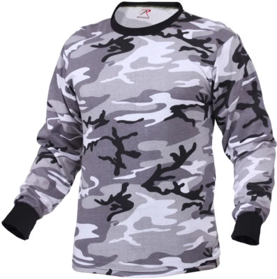 Camiseta Rothco manga longa camuflagem tática tripulação militar camiseta exército - Imagem 1 de 3