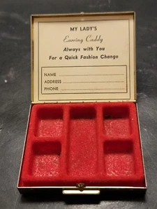 Vintage Gold Tone My Lady's Earring Caddy - Picture 1 of 7