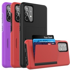 For Galaxy A52 4G / A52 5G wallet Case with Card Holder Slot + Screen Protector