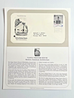 Vanna Venturi House - First Day Cover Postal Commemorative Society 2005 - Image 1 of 3