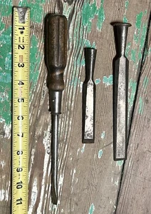 Vintage Stanley Vancamp Wood Chisel & Great Neck Flat Head Screwdriver Punch (4) - Picture 1 of 12