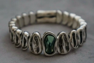 NUEVO CON ETIQUETAS Uno De 50 Plata Elementos Como Nuevos Cristal REPTIL Pulsera Elástica 7"-10" Foto 1 de 4