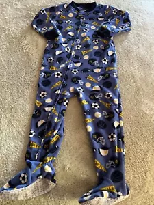 Pijama de lana de béisbol de lana de fútbol azul blanco para niños 2T - Imagen 1 de 7