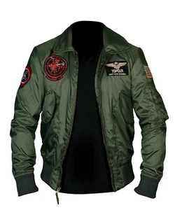 Tom Cruise Top Gun Maverick Chaqueta de bombardero de vuelo Chaqueta de piloto a reacción - Imagen 1 de 5