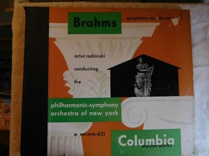 BRAHMS, NEW YORK PHILHARMONIC. SYMPHONY #1 IN C MINOR, 78RPM, 5 X 12", NM. - Picture 1 of 12