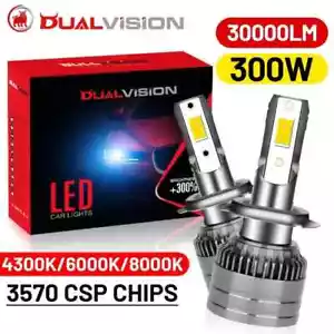 LED Canbus 30000LM 300W 3570 CSP Car Headlights Auto Fog Lights 12V - Picture 1 of 18