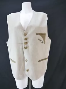 Sagenhaft beige mit Stickerei großartige Herren Weste Trachtenweste Gr.52 - Bild 1 von 6