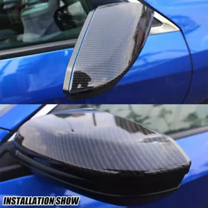 2X FOR 2016-2021 HONDA CIVIC CARBON FIBER SIDE VIEW MIRROR REPLACEMENT COVER CAP - Bild 1 von 10