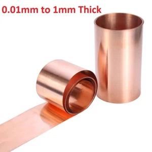Pure Copper Sheet Plate Copper Foil 0.01mm to 1mm Thick 150 Sizes Available - Picture 1 of 3