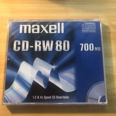 Maxell CD-RW 80 700MB Compact Disc CD 4x Speed Re-Writable *brand new, sealed* - Image 1 of 4