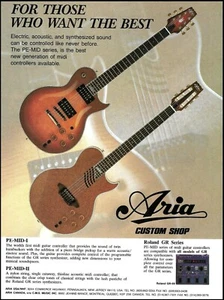 Aria Pro Custom Shop PE-MID-1 II Series guitar 1995 advertisement print ad - Picture 1 of 3