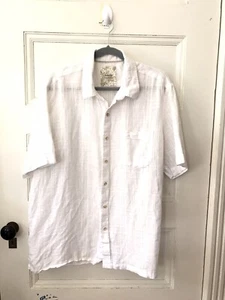 Tasso Elba Island Shirt Size XL White Linen Cotton Blend Vacation Beach Summer - Picture 1 of 5