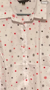 New Women's Plus Size 2X 4th of July Fireworks Stars Top w/ Stretchy Side Panel! - Picture 1 of 5