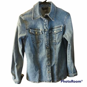 Votre Nom VN Jean Jacket Womens Size Small blue denim  long sleeve 7 button - Picture 1 of 7
