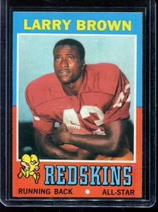 1971 Topps Football # 115 Larry Brown NM+ Near Mint Plus - Picture 1 of 2