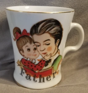 Lefton "Vater" Kaffee/Tee/Rasiertasse 50er Jahre Papa & Tochter Made in Japan - Bild 1 von 6