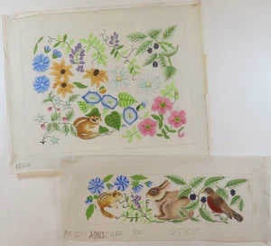 HANDPAINTED NEEDLEPOINT  - 2 Pieces for DIrector's Chair (29) - Picture 1 of 1