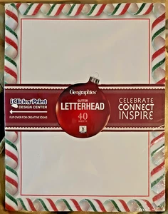 Geographics Gold Foil Letterhead 40 Sheets - Peppermint Twist Glitter - #49504 - Picture 1 of 4