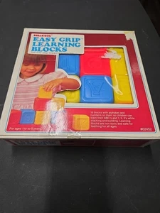 Vintage 1985 Shelcore Easy Grip Leaning Blocks Colorful 16 Blocks Alphabet - Picture 1 of 4