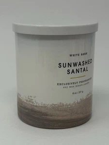 NEU Bath & Body Works Sunwashed Santal 1 Duftkerze im Eindochtglas 8 Unzen - Bild 1 von 3