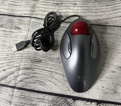 Logitech T-BC21 810-000767 Wired USB Trackman Marble Trackball Wired Mouse Gray - Image 1 of 4