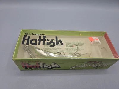 Señuelo de plástico Helin Tackle The Famous Flatfish T50 vintage de 6" raro cromado  Foto 1 de 4