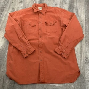 LL Bean Chamois Cloth Shirt Mens XL Tall XLT Rust 0MT04 Button Cotton Flannel - Picture 1 of 5