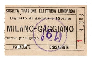 BIGLIETTO  TICKET   TRAM    S.T.E.L.  LINEA    MILANO  GAGGIANO - Picture 1 of 2