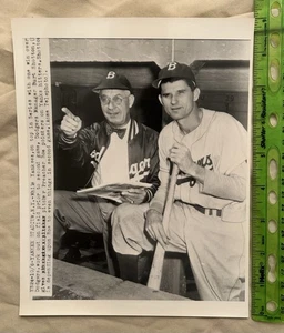 Vintage Press Photo 1949 World Series Brooklyn Dodgers Burt Shotton Preacher Roe - Picture 1 of 2