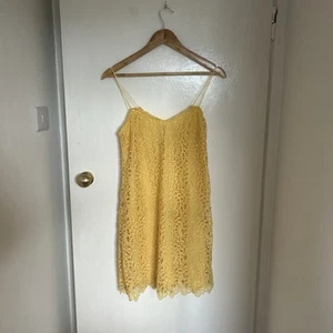 Mango MNG Yellow Lace Cami Mini Dress - BNWT UK SIze 8 RRP £55 - Picture 1 of 4