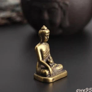 3.8cm Pure Copper Handmade Buddha The Medicine Buddha Retro Ornament Decoration - Picture 1 of 4