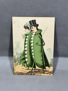 Antique Victorian Trade Card Vegetable People Anthropomorphic Pea Pods - Picture 1 of 3