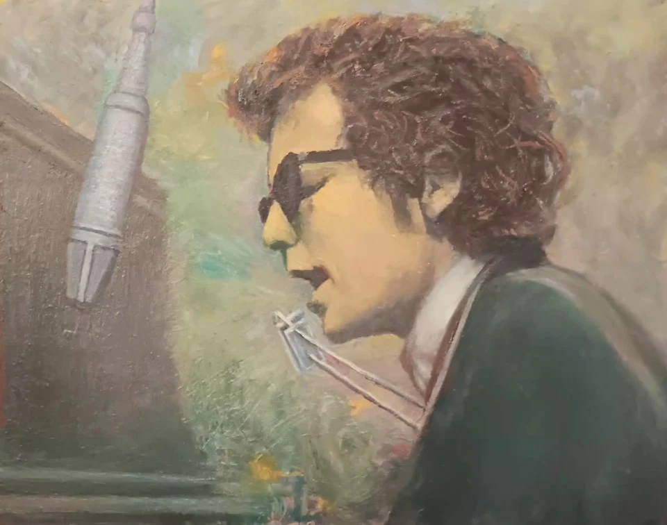 Pintura al óleo original de Bob Dylan por Tommy Thompson  Foto 1 de 1