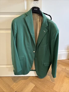 Green Mens Blazer Custom Tailor Made Tailored Wool Suit Jacket XL Italy - Picture 1 of 12