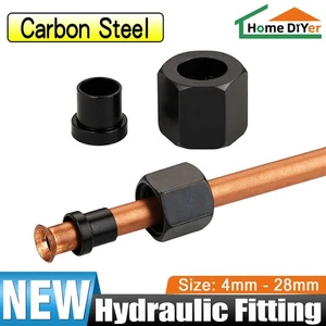 Tuerca de acero al carbono + núcleo para accesorio de montaje de compresión (para tubo OD de 4 mm-28 mm) - Imagen 1 de 24